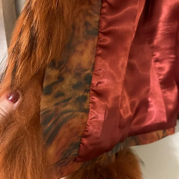 CACHE Leather Jacket with Real Fur Size 6 Very Rare - Picture 13 of 15